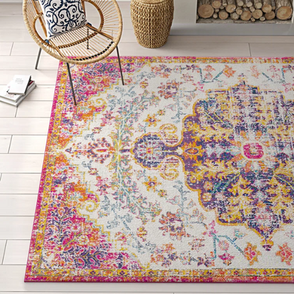Timeless Traditional Woven Area Rug – Machine-Woven Polypropylene, Medium Pile, Durable and Easy to Clean