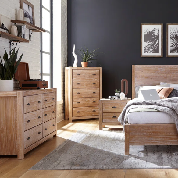 Rustic Solid Wood 3-Piece Full Double Size Bedroom Set – Timeless Charm with Durable Craftsmanship and Warm, Natural Finish