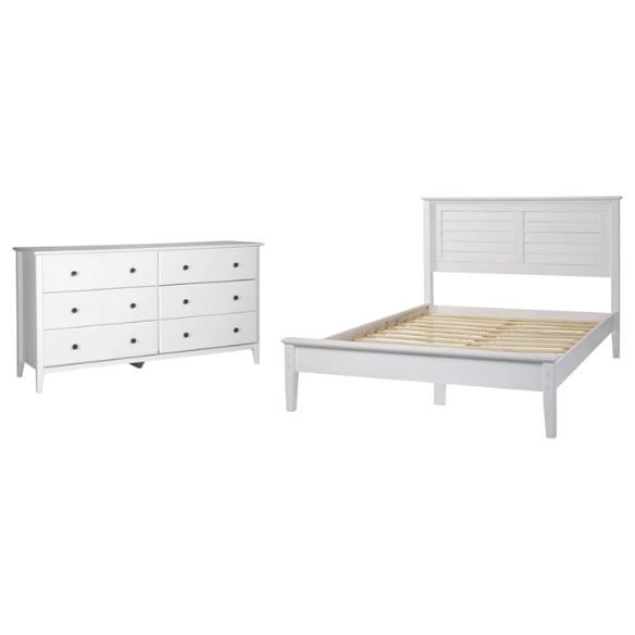 Brushed Wooden Full Double Size Bed and Bedroom Set – Elegant Design with Sturdy Construction and Rustic Charm