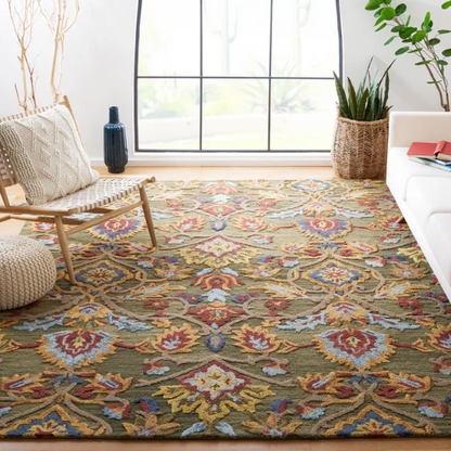 Tufted Wool Area Rug – Luxurious Floral Design