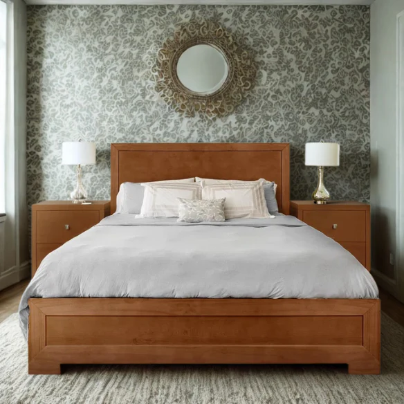 Modern Sophistication 2-Piece Queen Platform Bedroom Set with Sleek Headboard and Footboard in Solid Wood