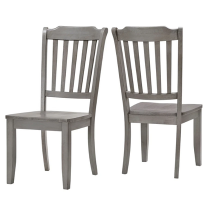 Slat-Back Solid Wood Dining Chairs – Set of 2 Farmhouse Kitchen or Dining Room Chairs