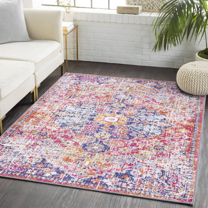 Timeless Traditional Woven Area Rug – Machine-Woven Polypropylene, Medium Pile, Durable and Easy to Clean