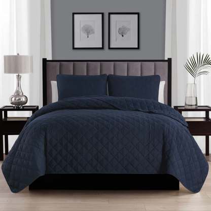 Microfiber Reversible Diamond Quilt Set – Soft, Stylish, and Hypoallergenic Bedding for Ultimate Comfort