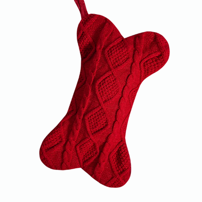 Red Knit Christmas Stocking – Festive Holiday Decor & Gift Bag