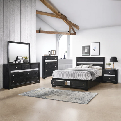 Minimalist Elegance Platform 5-Piece Queen Bedroom Set – Stylish, Cozy, and Tastefully Adorned