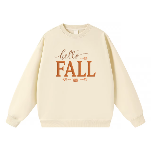 Hello Fall Embroidered Crewneck Sweatshirt