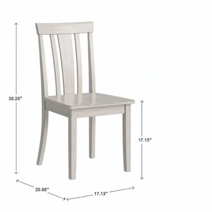 Set of 2 Farmhouse Slat Back Wooden Dining Side Chairs – Solid Wood, Rustic Kitchen or Dining Room Seating