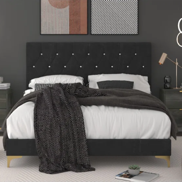 Opulent Black Luxury: Exquisite Twin Bedroom 3-Piece Set for Sophisticated Living