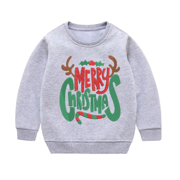 Youth “Reindeer Ear Merry Christmas” Holiday Sweater