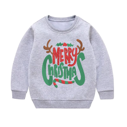 Youth “Reindeer Ear Merry Christmas” Holiday Sweater