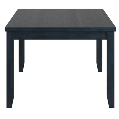 Solid Wood Rectangular Dining Table with Two Drawers – Distressed Finish, Rubberwood Construction, and Organized Storage