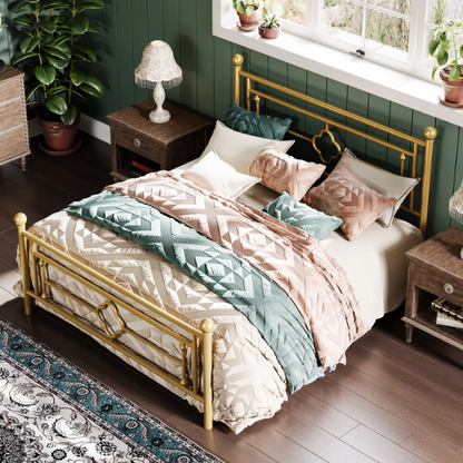 Durable Metal Platform Bed – Full Double Size with Sturdy Frame and Modern Design