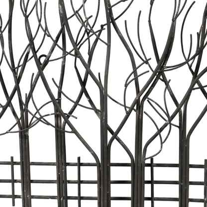 Metal Field of Twelve Trees Wall Décor – Handcrafted Iron Sculpture with Nature-Inspired Design and Snow Accent