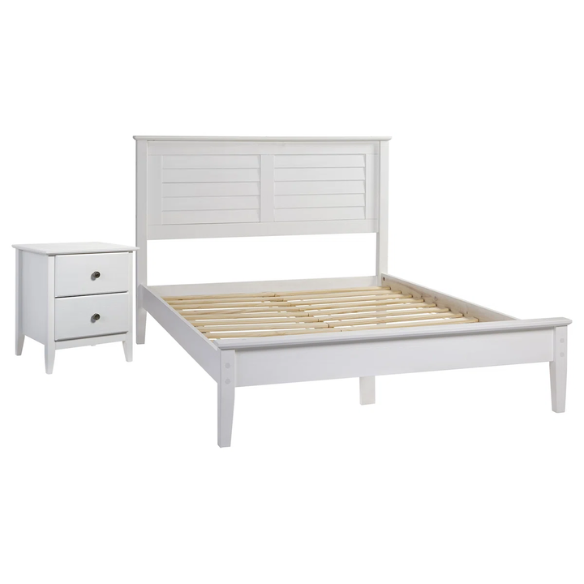 Brushed Wooden Full Double Size Bed and Bedroom Set – Elegant Design with Sturdy Construction and Rustic Charm