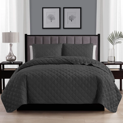 Microfiber Reversible Diamond Quilt Set – Soft, Stylish, and Hypoallergenic Bedding for Ultimate Comfort