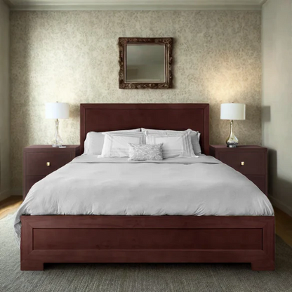 Modern Sophistication 2-Piece Queen Platform Bedroom Set with Sleek Headboard and Footboard in Solid Wood