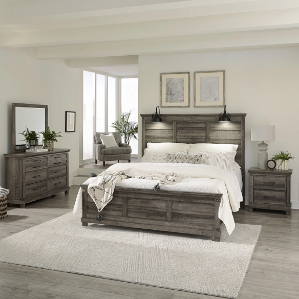 Urban Rustic Brown Wooden Full Double Size Bedroom Set – Stylish Design with Sturdy and Warm, Contemporary Charm
