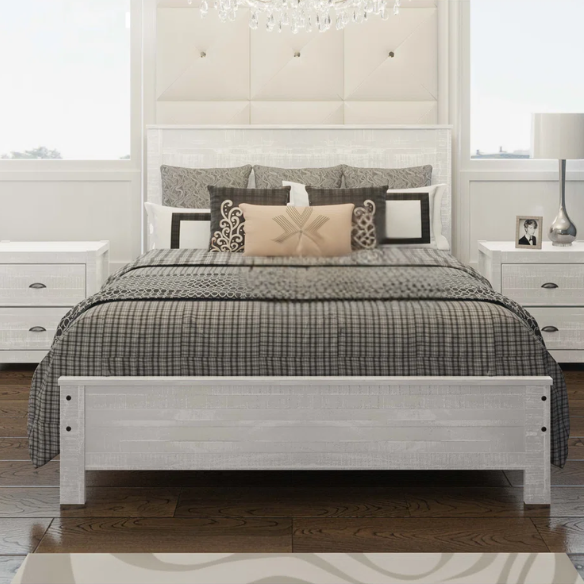 Heavy-Duty Solid Wood Twin Bedroom Set: 3-Piece Collection Featuring Sturdy Bed Frame and Two Bedside Tables