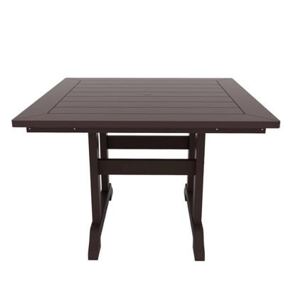 All-Weather Outdoor 43" Square Dining Table – Durable, Eco-Friendly, and UV-Resistant Patio Dining Table with Umbrella Hole
