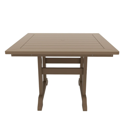 All-Weather Outdoor 43" Square Dining Table – Durable, Eco-Friendly, and UV-Resistant Patio Dining Table with Umbrella Hole