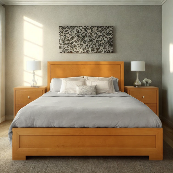 Polished Wooden Platform Full Double Size Bedroom Set – Elegant Design with Sturdy Construction and Timeless Appeal
