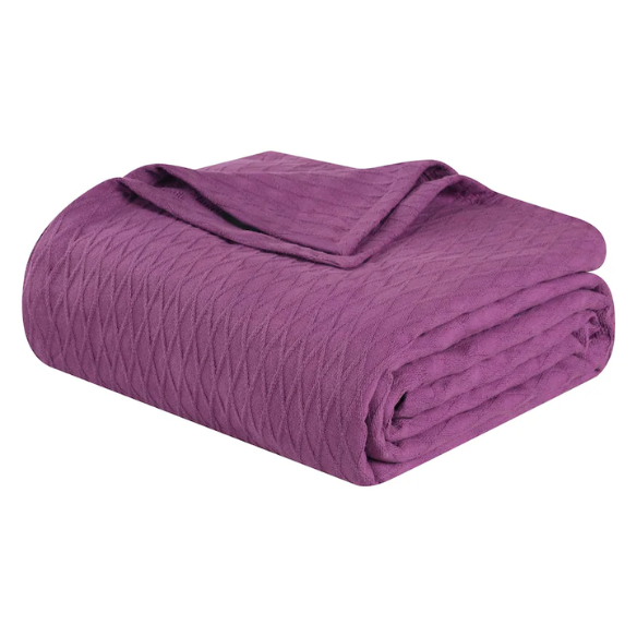Purple Weave Cotton Blanket – Soft, Elegant & Breathable All-Season Comfort