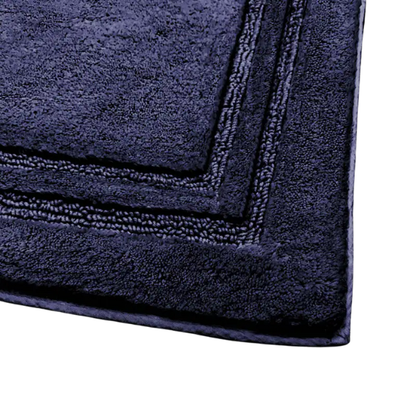 Navy Cotton 2-Piece Bath Rug Set – Plush, Non-Slip, Highly Absorbent Rugs (20" x 30" & 24" x 36")