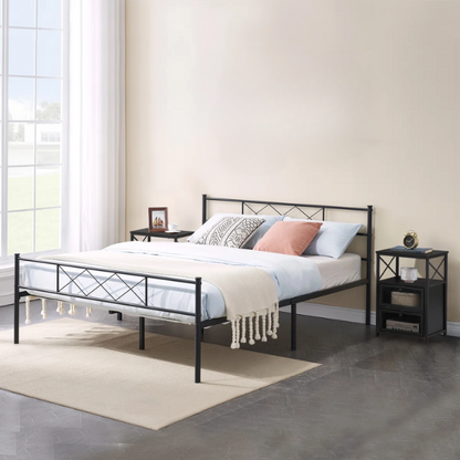 Metal Framed 3-Piece Full Double Size Bedroom Set – Sleek Design with Sturdy Frame and Modern Appeal