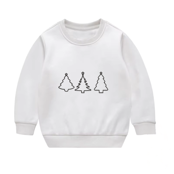 Youth Embroidered Christmas Trees Sweater