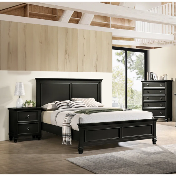 Classic King Size Solid Wood Platform Bed with Timeless Design and Sturdy Construction