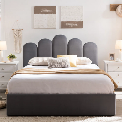 Elegant Hydraulic Velvet Upholstered Platform Bed – Full Double Size with Lift-Up Storage for Ultimate Space Saving