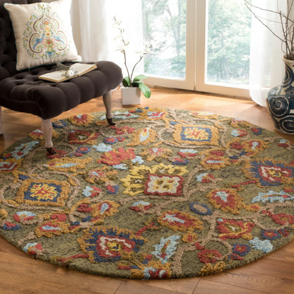 Tufted Wool Area Rug – Luxurious Floral Design