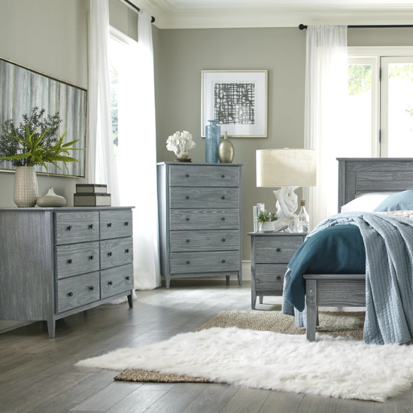 Brushed Wooden Full Double Size Bed and Bedroom Set – Elegant Design with Sturdy Construction and Rustic Charm