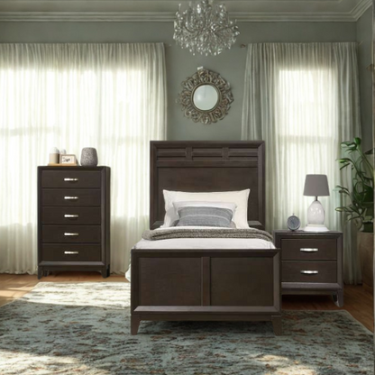 Elegant Black Luxury Twin Bedroom Set: 3-Piece Collection for a Chic and Modern Look