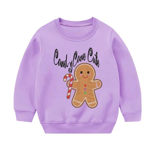 Youth “Candy Cane Cute” Gingerbread Holiday Sweater