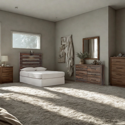 Elegant 2-Piece Dresser Set with Natural Wood Grain Finish – Twin Bed Storage Solution