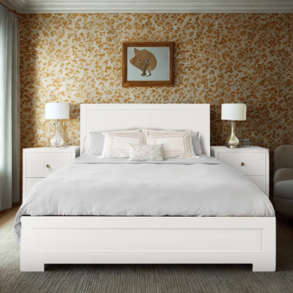 Polished Wooden Platform Full Double Size Bedroom Set – Elegant Design with Sturdy Construction and Timeless Appeal