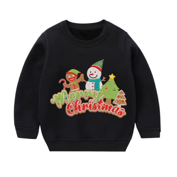 Youth “Merry Christmas” Holiday Embroidered Sweater