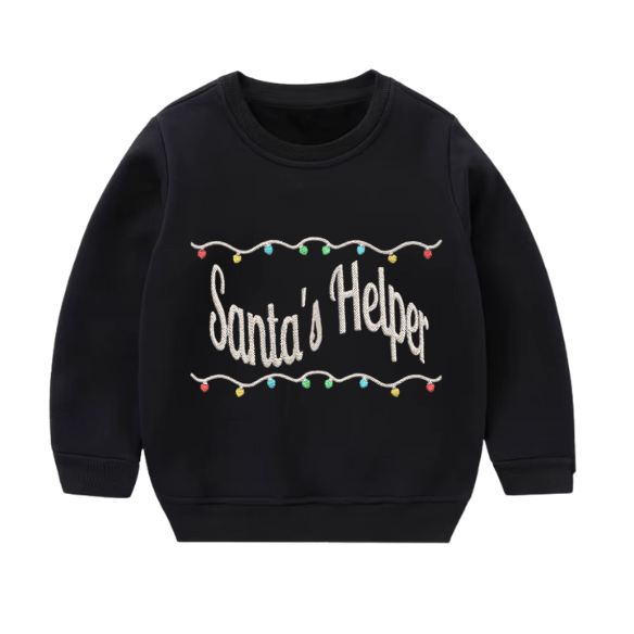 Youth Embroidered Santa’s Helper Sweater