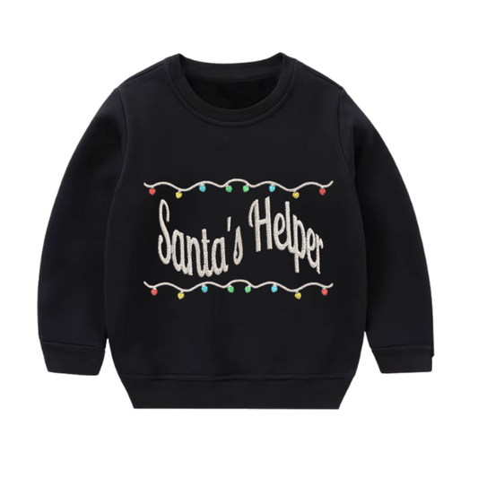 Youth Embroidered Santa’s Helper Sweater