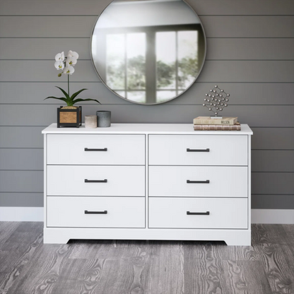 Rustic Modern 6-Drawer 53.25" W Double Dresser with Timeless Farmhouse Charm