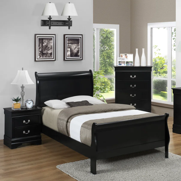 Elegant Polish Wooden Louis Philippe Style 5-Piece Full Double Size Bedroom Set – Timeless Design with Classic Charm and Luxurious Craftsmanship