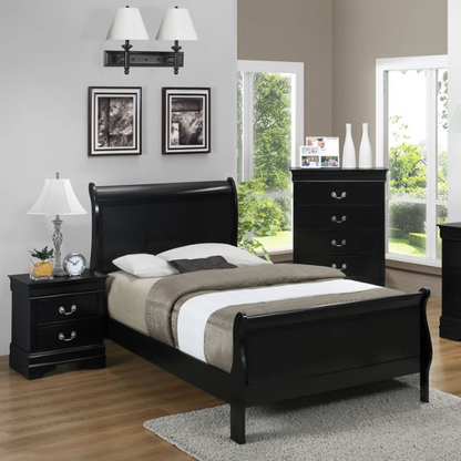 Elegant Polish Wooden Louis Philippe Style 5-Piece Full Double Size Bedroom Set – Timeless Design with Classic Charm and Luxurious Craftsmanship