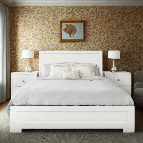 Modern Sophistication 2-Piece Queen Platform Bedroom Set with Sleek Headboard and Footboard in Solid Wood
