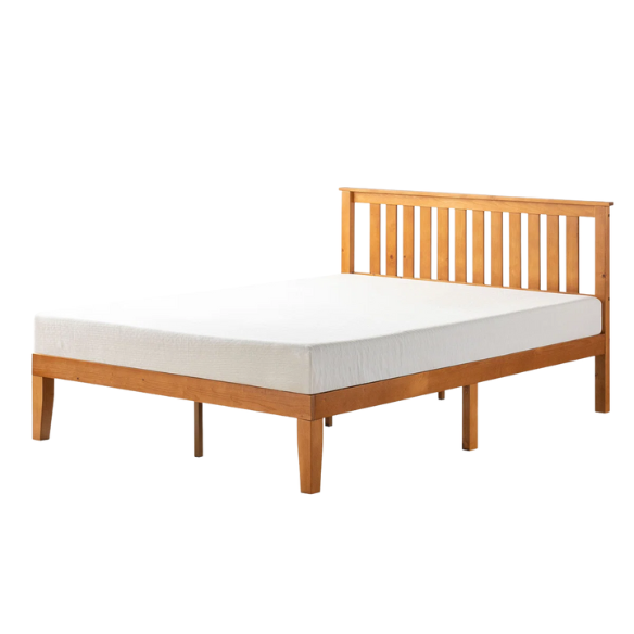 Durable Solid Wood Slat Bed – Full/Double Size with Timeless Design and Sturdy Construction