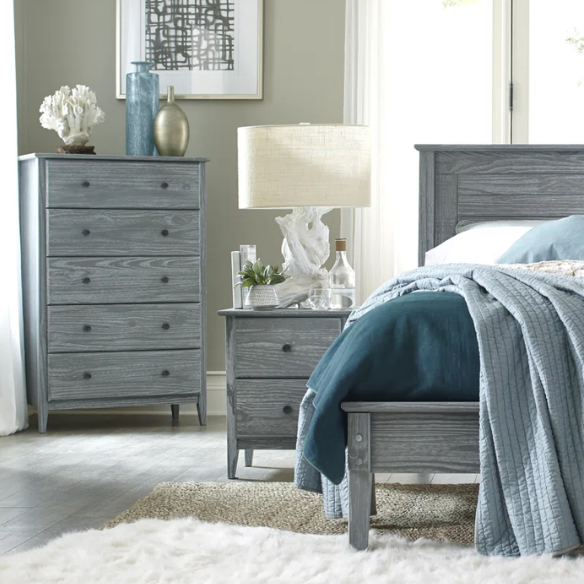 Brushed Wooden Full Double Size Bed and Bedroom Set – Elegant Design with Sturdy Construction and Rustic Charm