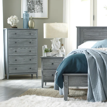 Brushed Wooden Full Double Size Bed and Bedroom Set – Elegant Design with Sturdy Construction and Rustic Charm