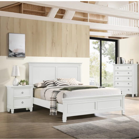 Classic King Size Solid Wood Platform Bed with Timeless Design and Sturdy Construction