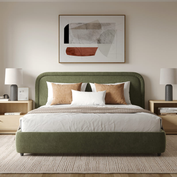 Premium Upholstered Aurora Lift-Up Storage Bed with Elegant Boucle Performance Fabric, Plush Foam-Padded Headboard, and Spacious Under-Bed Storage for a Clutter-Free Bedroom